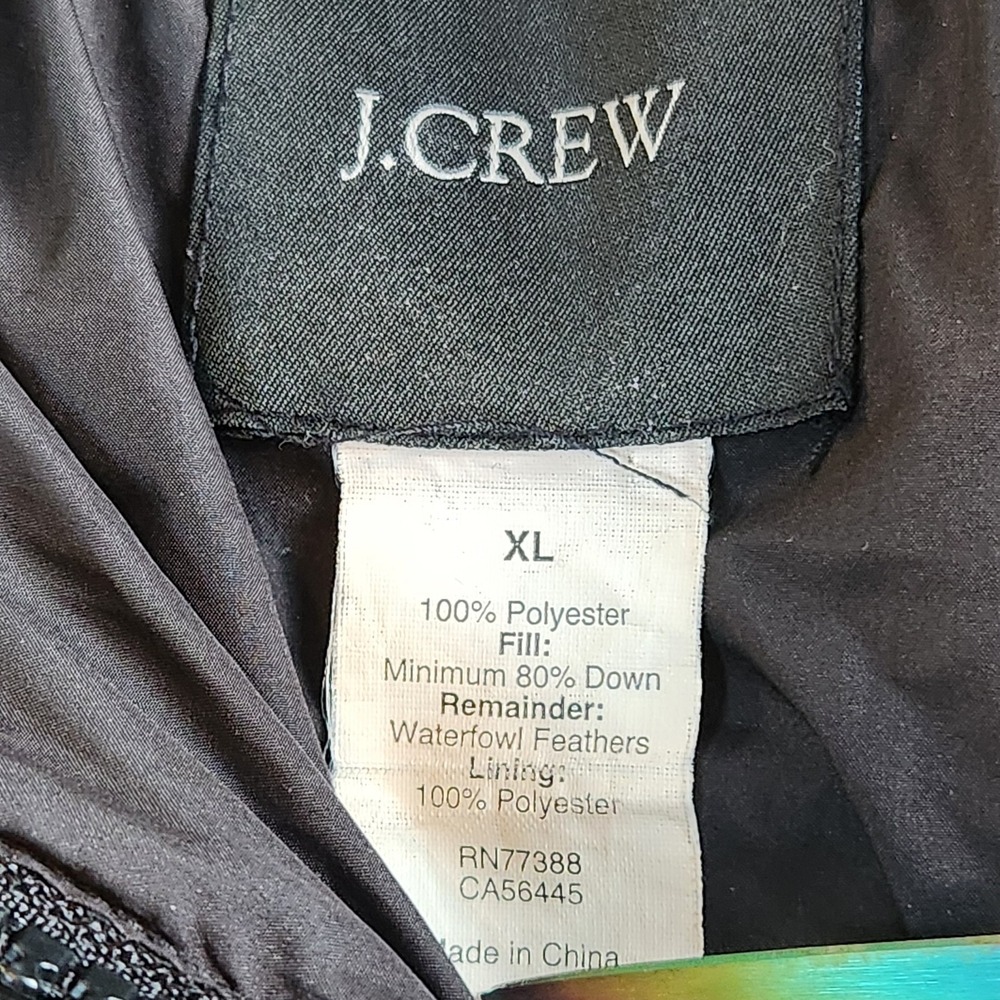 J.CREW Down-Fill Puffer Coat Womens XL Black Parka Outdoor Winter - Picture 3 of 9